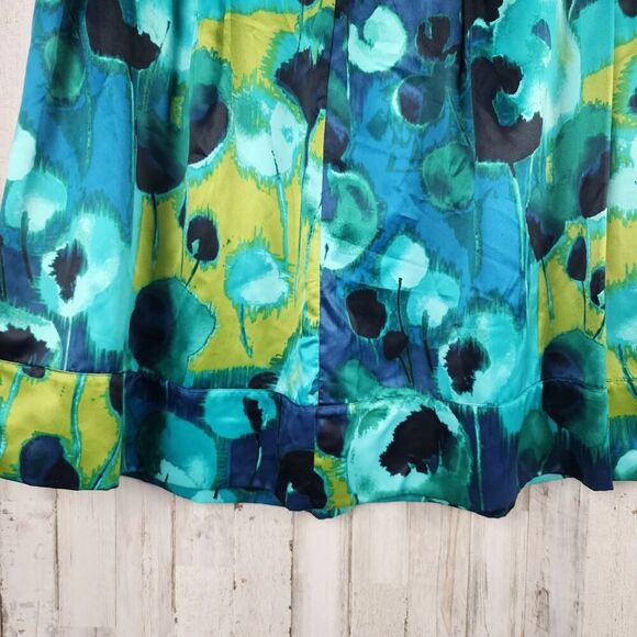 Worthington Multicolored Lined Midi Skirt Blue Size 8 - Picture 6 of 10